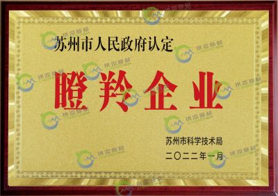 瞪羚企業(yè)證書(shū)